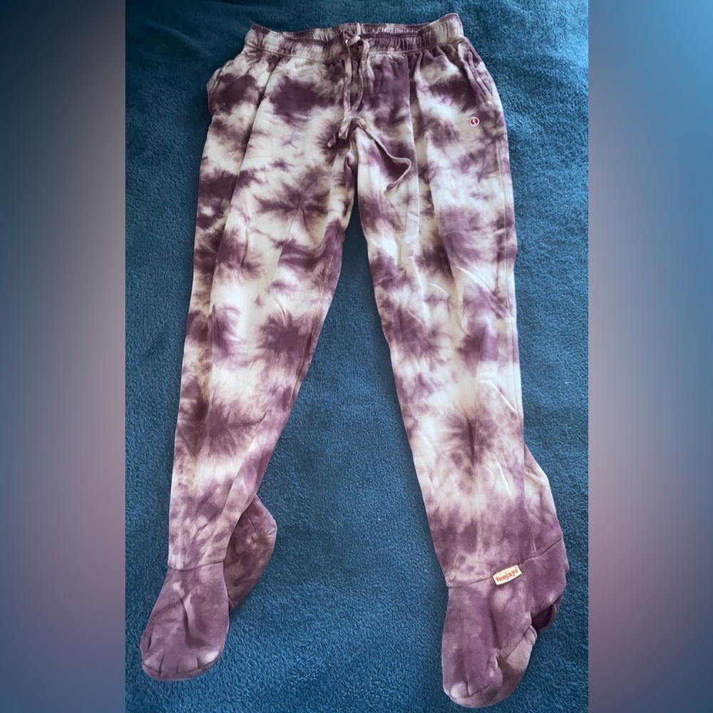 Purple Tie-Dye Footie Pajama Bottoms